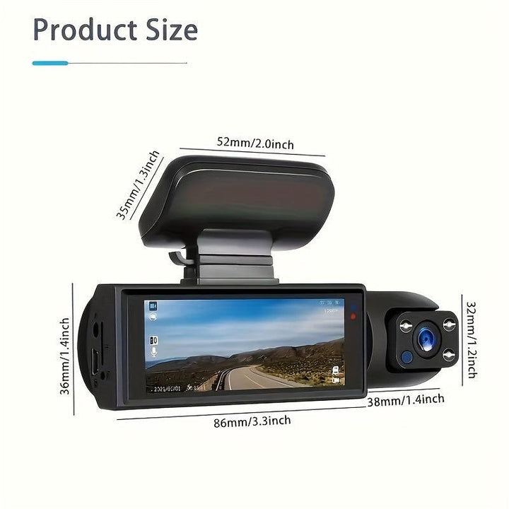 VividGuard Dual 1080P Dash Cam: Front & Interior with Night Vision