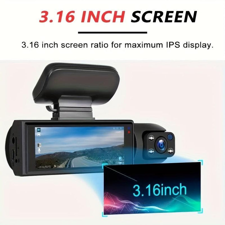 VividGuard Dual 1080P Dash Cam: Front & Interior with Night Vision