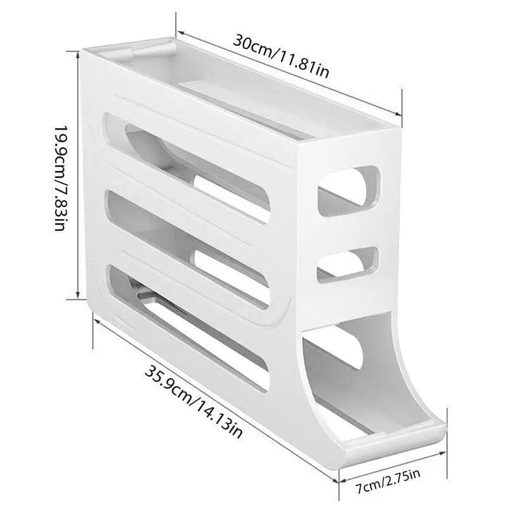 RollEgg Pro – 4-Tier Egg Dispenser & Refrigerator Organizer