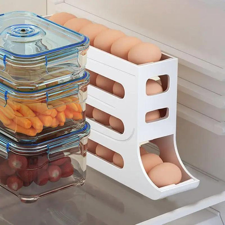 RollEgg Pro – 4-Tier Egg Dispenser & Refrigerator Organizer