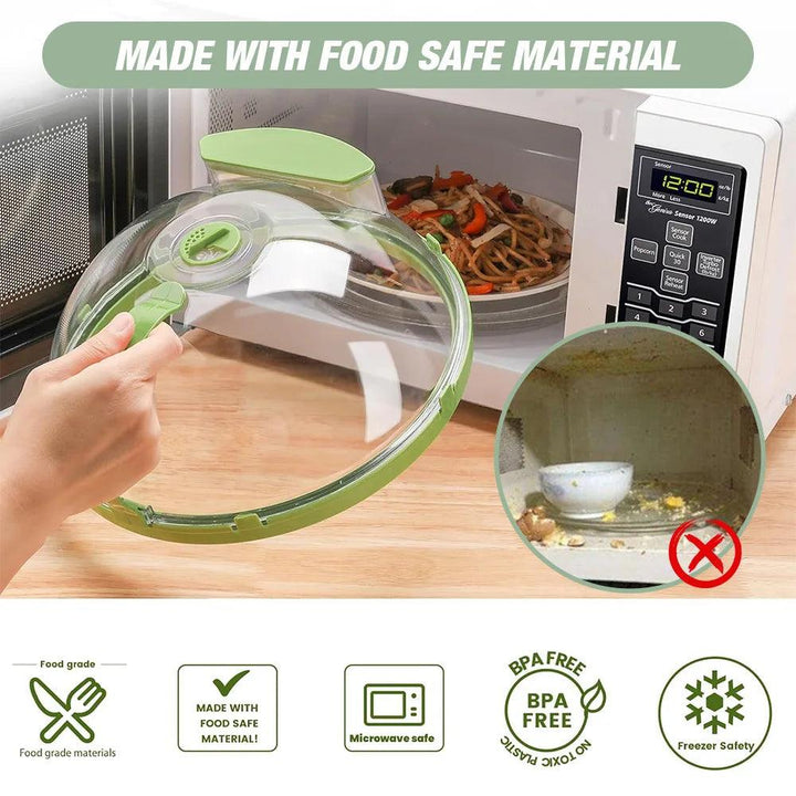 SteamFresh Microwave Cover: 10-Inch Food Cover with Water Steamer & Handle